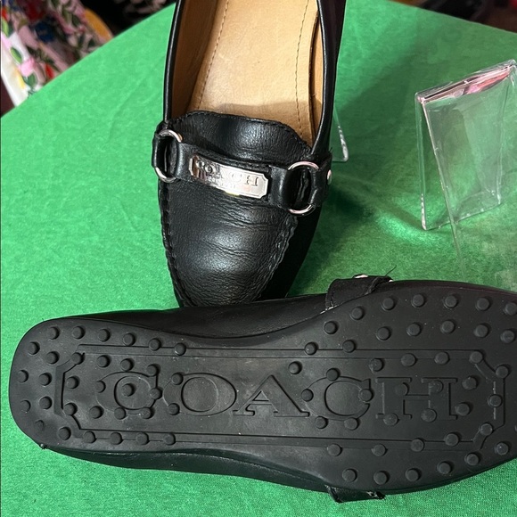 Coach Black Leather Loafers with Silver Detail. Original - Picture 4 of 7
